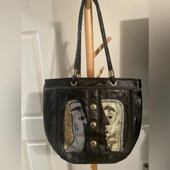 Black and Gold Women's Tote Bag - Picture 1 of 9